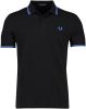 Fred Perry regular fit polo Twin tipped met contrastbies black/turquoise online kopen