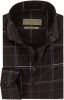 John Miller business overhemd Tailored Fit bruin geruit katoen slim fit online kopen