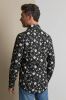 Vanguard Long sleeve shirt print on poplin black onyx , Grijs, Heren online kopen