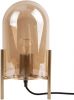 Leitmotiv Tafellampen Table lamp Glass Bell amber brown gold frame Goudkleurig online kopen