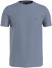 Tommy Hilfiger Slim Fit T Shirt ronde hals blauw, Effen online kopen