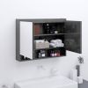 VidaXL Badkamerkast met spiegel 80x15x60 cm MDF glanzend grijs online kopen