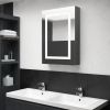 VidaXL Badkamerkast met spiegel en LED 50x13x70 cm grijs online kopen