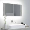 VidaXL Badkamerkast met spiegel en LED 80x12x45 cm betongrijs online kopen