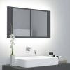 VidaXL Badkamerkast met spiegel en LED 80x12x45 cm grijs online kopen