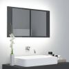 VidaXL Badkamerkast met spiegel en LED 80x12x45 cm hoogglans grijs online kopen
