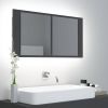 VidaXL Badkamerkast met spiegel en LED 90x12x45 cm grijs online kopen
