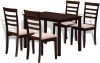 VIDAXL Eetkamerset met 4 stoelen hout bruin en cr&#xE8, me online kopen