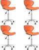 VidaXL Eetkamerstoelen draaibaar 4 st kunstleer oranje online kopen