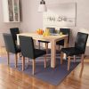 VidaXL Eettafel met stoelen kunstleer en eikenhout zwart 7 st online kopen