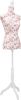 VIDAXL Etalagepop torso vrouw katoen wit met rozenprint online kopen