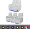 VIDAXL LED stoel set 2+3 zits kunstleer wit online kopen