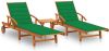 VidaXL Ligstoelen 2 St Met Tafel En Kussens Massief Acaciahout online kopen