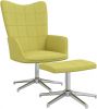 VidaXL Relaxstoel met voetenbank stof groen online kopen