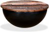 VidaXL Salontafel komvormig massief gerecycled hout zwart online kopen