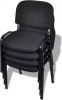 VidaXL Stapelbare bureaustoelen 4 stuks stof zwart online kopen