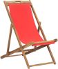 VidaXL Strandstoel inklapbaar massief teakhout rood online kopen