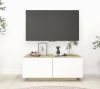 VidaXL Tv meubel 100x35x30 cm spaanplaat wit en sonoma eikenkleurig online kopen
