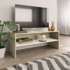 VidaXL Tv meubel 100x40x40 Cm Bewerkt Hout Wit En Sonoma Eikenkleurig online kopen