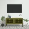 VidaXL Tv meubel 105x35x50 Cm Staal Olijfgroen online kopen
