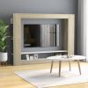 VidaXL Tv meubel 152x22x113 cm bewerkt hout wit en sonoma eikenkleurig online kopen