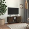 VidaXL Tv meubel met houten poten 103, 5x35x50 cm gerookt eikenkleurig online kopen