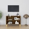 VidaXL Tv meubel met houten poten 69, 5x30x50 cm bruineikenkleurig online kopen