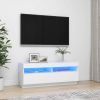 VidaXL Tv meubel met LED verlichting 100x35x40 cm wit online kopen
