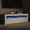 VidaXL Tv meubel met LED verlichting 120x35x40cm wit sonoma eikenkleur online kopen