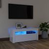 VidaXL Tv meubel Met Led verlichting 90x35x40 Cm Hoogglans Wit online kopen