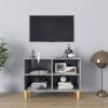 VidaXL Tv meubel met massief houten poten 69, 5x30x50 cm betongrijs online kopen