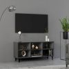 VidaXL Tv meubel met metalen poten 103, 5x30x50 cm grijs online kopen