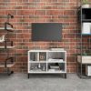 VidaXL Tv meubel met metalen poten 69, 5x30x50 cm hoogglans wit online kopen
