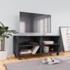 VidaXL Tv meubel met wieltjes 90x35x35 cm bewerkt hout grijs online kopen