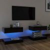 VidaXL Tv meubelen 2 St Met Led verlichting 60x35 Cm Hoogglans Zwart online kopen