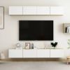 VidaXL Tv meubelen 4 St 100x30x30cm Spaanplaat Wit Sonoma Eikenkleurig online kopen