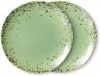 *HKliving 70's Bord Dessert Keramiek Groen/Blauw Ø17,5 cm Moss online kopen