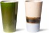 HKliving Latte macciato bekers 70's ceramics set van 2 online kopen