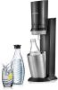 Sodastream Crystal Black toestel incl. 2 glazen karaffen en 60L CO2 cilinder Waterkan Aluminium online kopen