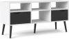 Leen Bakker TV meubel Delta 6 vaks wit/mat zwart 54, 4x117, 2x39x1 cm online kopen