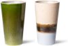 HKliving Latte macciato bekers 70's ceramics set van 2 online kopen